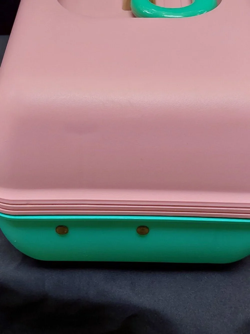 CABOODLES 90s Pink & Green Two Tier w/ Mirror Make Up Case Organizer